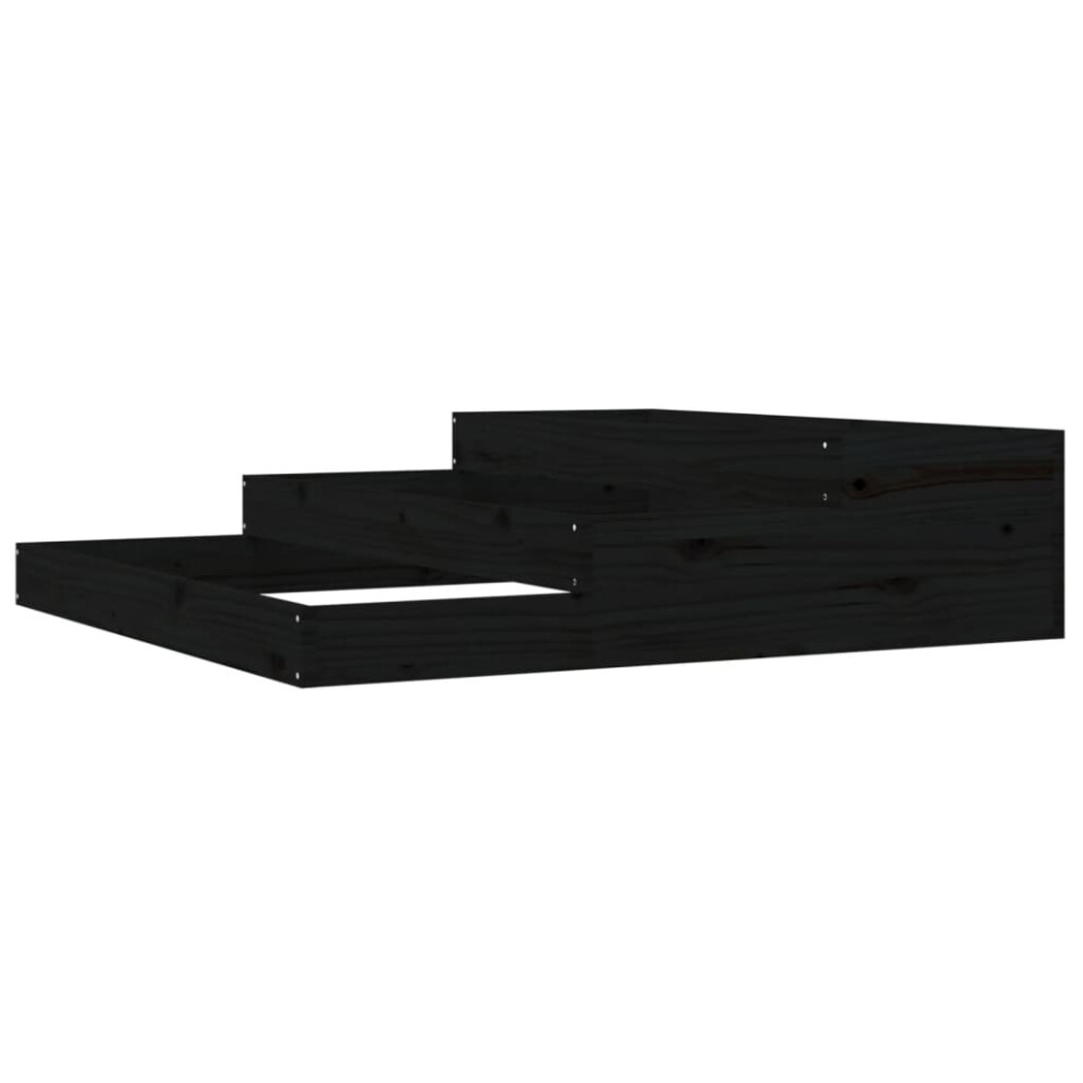 Vidaxl (Black, 107 X 107 X 27 Cm) Solid Wood Pine Planter Raised Bed Multi Colours 107X107x27/78X78x27 Cm