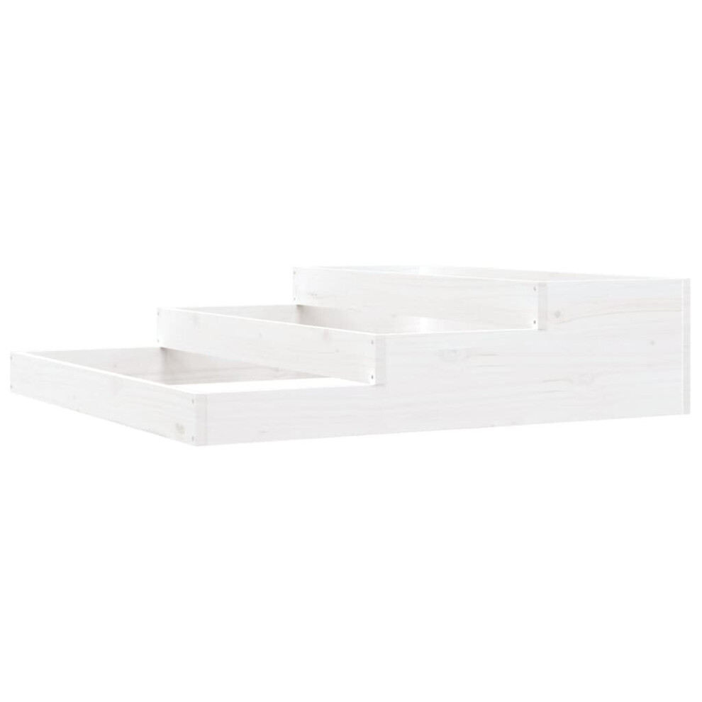Vidaxl (White, 107 X 107 X 27 Cm) Solid Wood Pine Planter Raised Bed Multi Colours 107X107x27/78X78x27 Cm