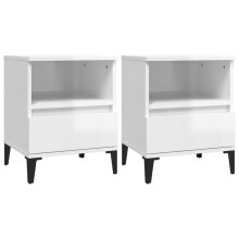 (high gloss white, 2 pcs) vidaXL 1/2x Bedside Cabinet Bedroom Furniture Nightstand Cabinet Multi Colours