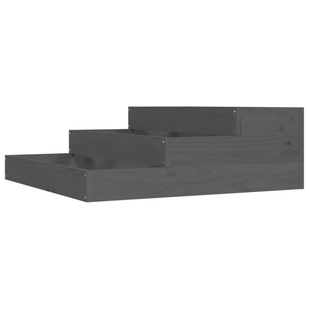 Vidaxl (Grey, 78 X 78 X 27 Cm) Solid Wood Pine Planter Raised Bed Multi Colours 107X107x27/78X78x27 Cm