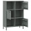 VidaXL (grey) vidaXL Solid Wood Bookcase with Metal Legs OSLO Book Storage Multi Colours 5