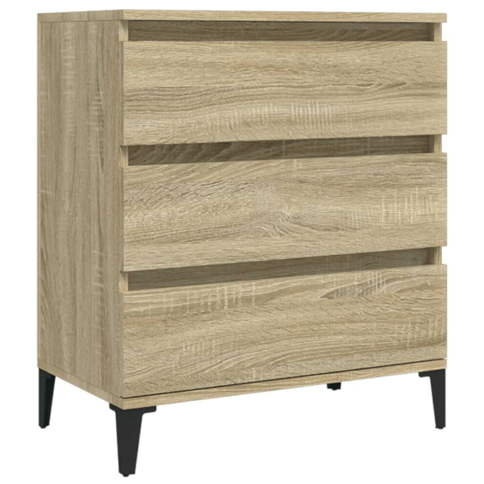 VIDAXL Sideboard with 3 Drawers - Sonoma Oak - Brown - Image 3