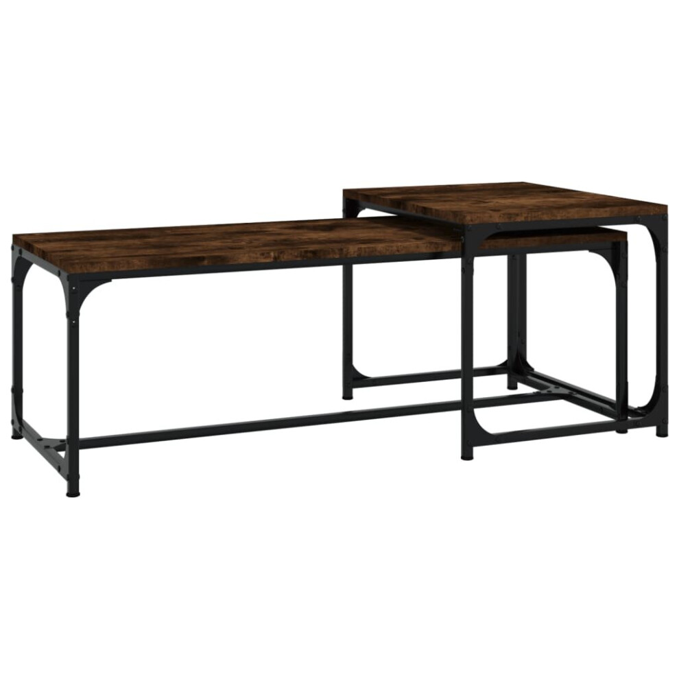 Vidaxl (Smoked Oak) 2X Coffee Tables Engineered Wood Accent End Tea Table Multi Colours