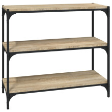 (sonoma oak, 80 x 33 x 70.5 cm) vidaXL Book Cabinet Engineered Wood and Steel Media Rack Multi Colours/Sizes
