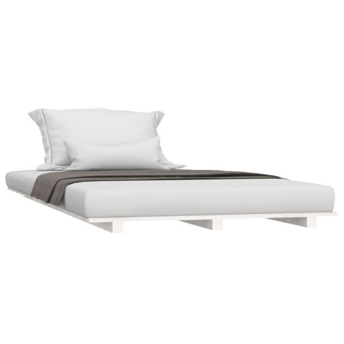 VidaXL (white, 100 x 200 cm) vidaXL Bed Frame Bedroom Bedstead Bed Base Mattress Foundation Solid Wood Pine 2