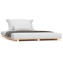 (brown, 150 x 200 cm) vidaXL Bed Frame Bedroom Bedstead Bed Base Mattress Foundation Solid Wood Pine