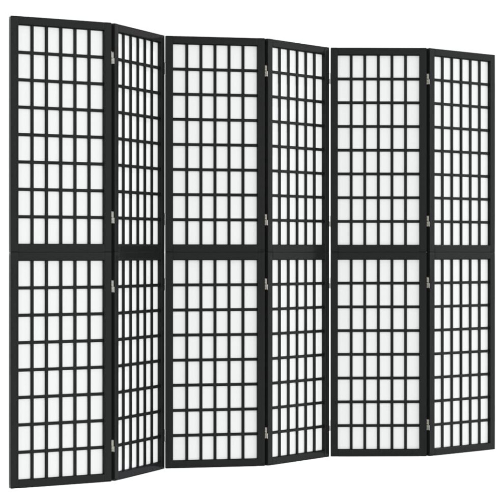 Vidaxl (, 240 X 170 Cm) Folding 6-Panel Room Divider Japanese Style Shoji Multi Colours/Sizes Black