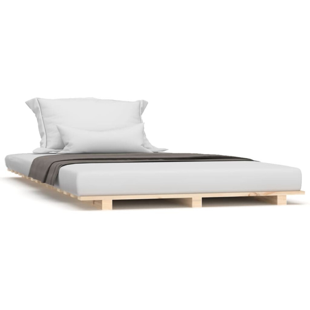 Vidaxl (Brown, 75 X 190 Cm) Bed Frame Bedroom Bedstead Bed Base Mattress Foundation Solid Wood Pine