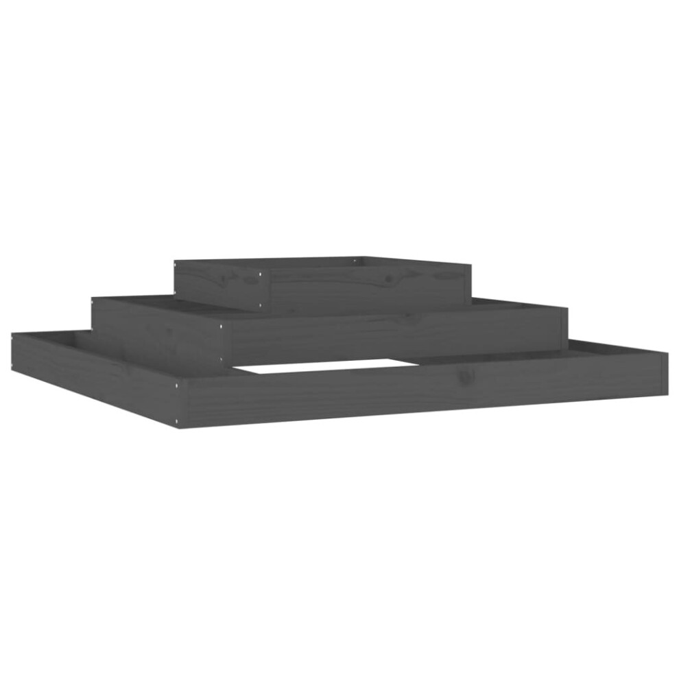 Vidaxl (Grey, 110 X 110 X 27 Cm) Solid Wood Pine Planter Raised Bed Multi Colours 110X110x27/80X80x27 Cm