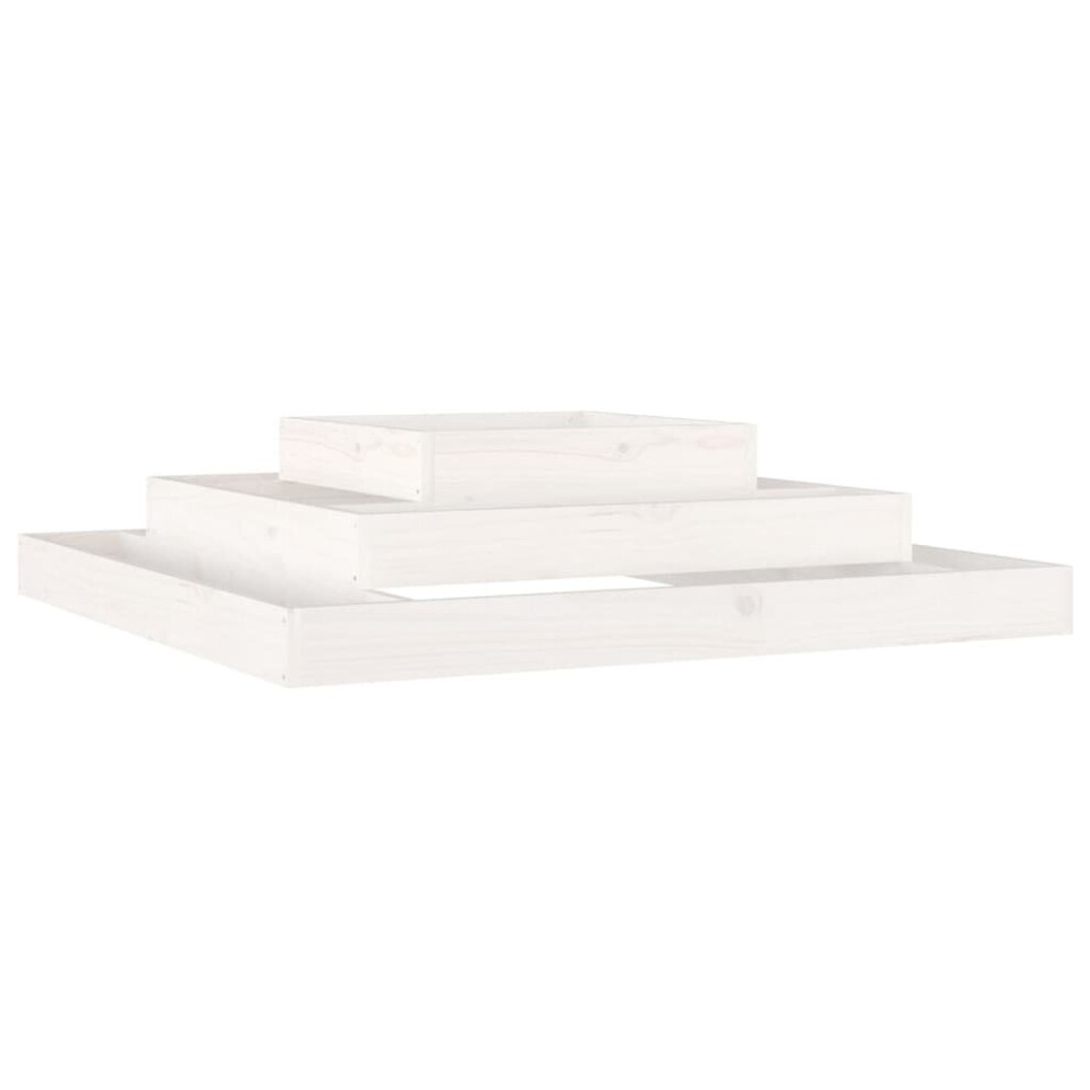 Vidaxl (White, 110 X 110 X 27 Cm) Solid Wood Pine Planter Raised Bed Multi Colours 110X110x27/80X80x27 Cm