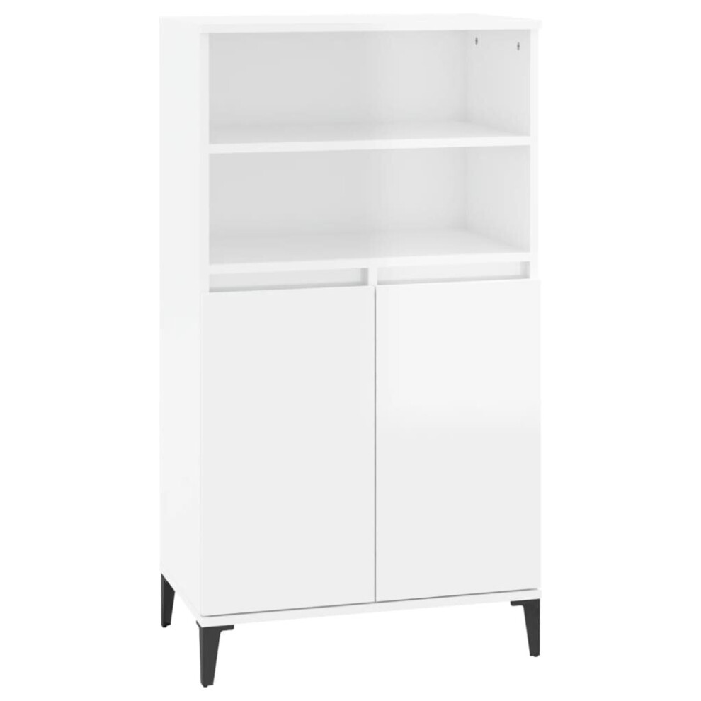 (high gloss white) vidaXL Highboard Engineered Wood High Sideboard Buffet Cabinet Multi Colours