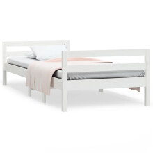 (white, 80 x 200 cm) vidaXL Bed Frame Wooden Bedstead Bed Base Mattress Foundation Solid Wood Pine