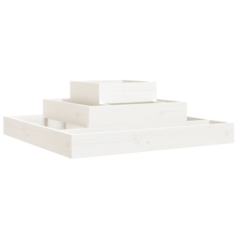 Vidaxl (White, 80 X 80 X 27 Cm) Solid Wood Pine Planter Raised Bed Multi Colours 110X110x27/80X80x27 Cm