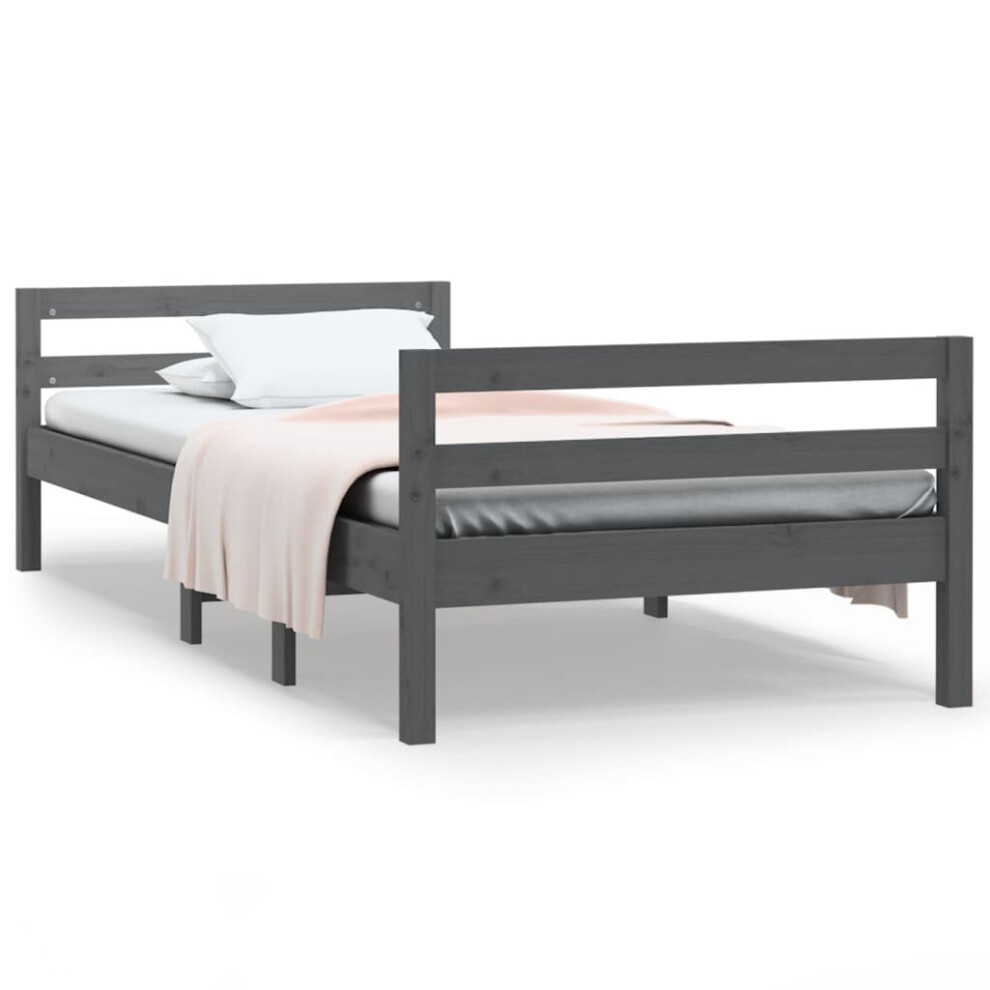 (grey, 90 x 200 cm) vidaXL Solid Wood Pine Bed Frame Wooden Bedstead Bed Base Multi Colours/Sizes