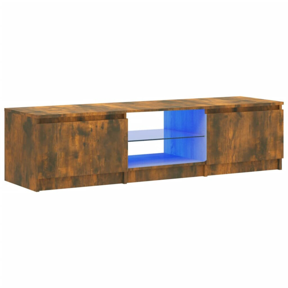 (smoked oak) vidaXL TV Cabinet with LED Lights 140x40x35.5 cm/120x30x35.5 cm Multi Colours