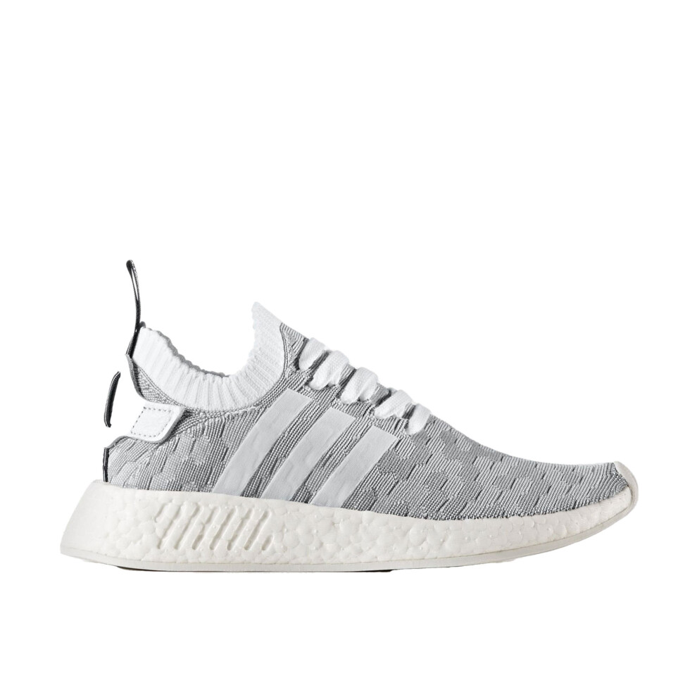 (6 (Adults')) Adidas NMD_R2 Primeknit Lace-Up Grey Synthetic Womens Running Trainers BY9520