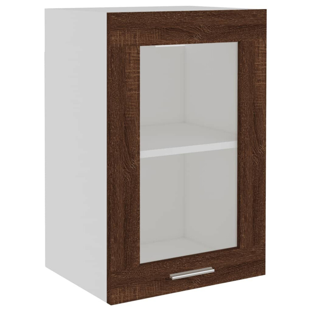(brown oak, hanging glass cabinet 40 cm) vidaXL Kitchen Cabinet Home Storage Shelf Organiser Cupboard Engineered Wood
