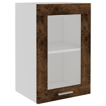 vidaXL Hängeschrank Lyon Glas Räuchereiche 40x31x60 cm Holzwerkstoff