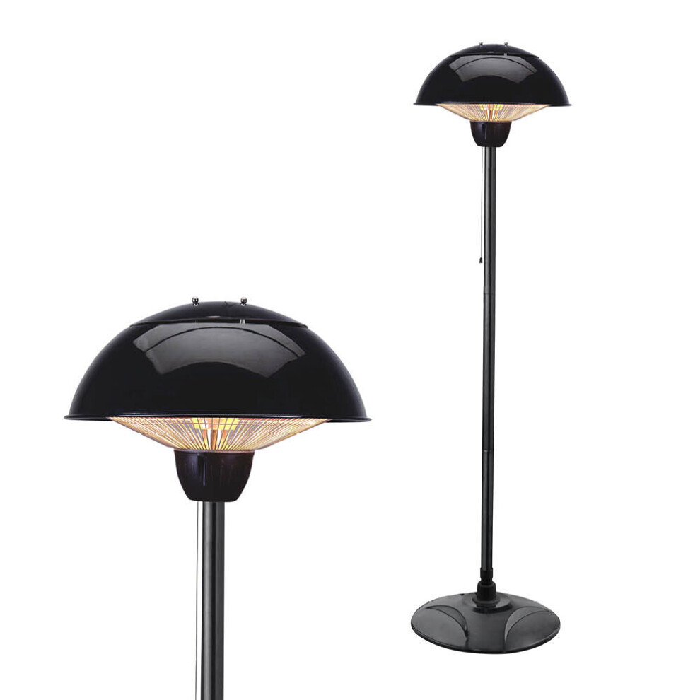 Litecraft Outdoor Floor Standing Patio Heater 1500 Watt - Black