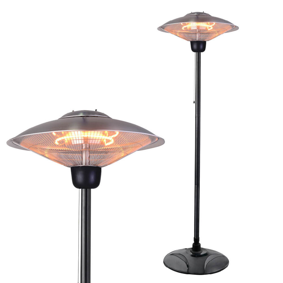 Litecraft Outdoor Floor Standing Patio Heater 2000 Watt - Silver