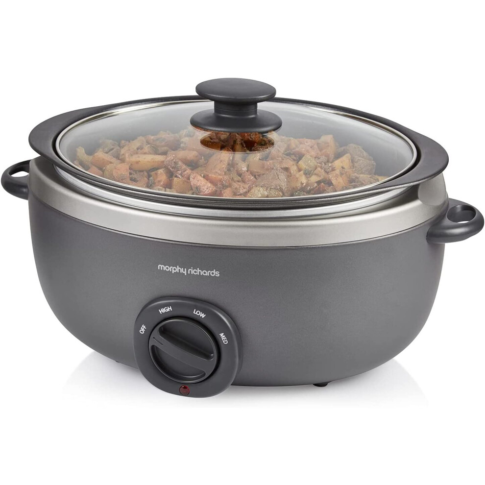 Morphy Richards 461022 Oval Sear & Stew 6.5 Litre Slow Cooker Titanium