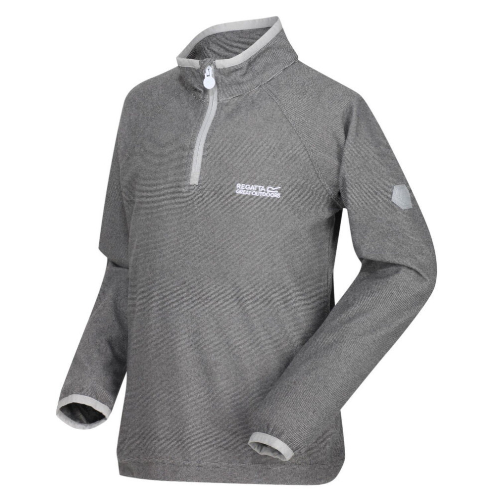 (LtSteel/LtSt, 13 Years) Regatta Boys & Girls Loco Zip Neck Stretch Fit Micro Fleece Jacket Top
