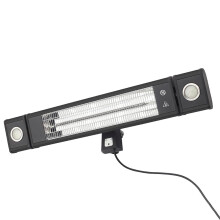 Litecraft Outdoor Patio Heater 1800W Wall Mount With Control - Black