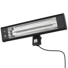 Litecraft Wall Mount Outdoor Patio Heater 1800W IP44 Rated - Black