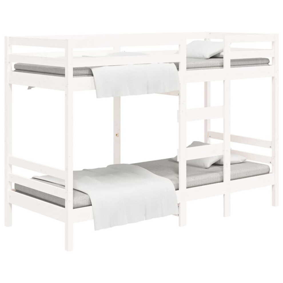 (white, 90 x 200 cm) vidaXL Solid Wood Pine Bunk Bed Twin Sleeper Loft Bed Base Multi Colours/Sizes