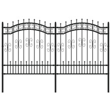 vidaXL Gartenzaun KAMPEN mit Speerspitze Schwarz 240 x 125 cm Stahl
