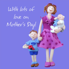 Lot's Of Love On Mother's Day Greeting Card One Lump or Two Cards