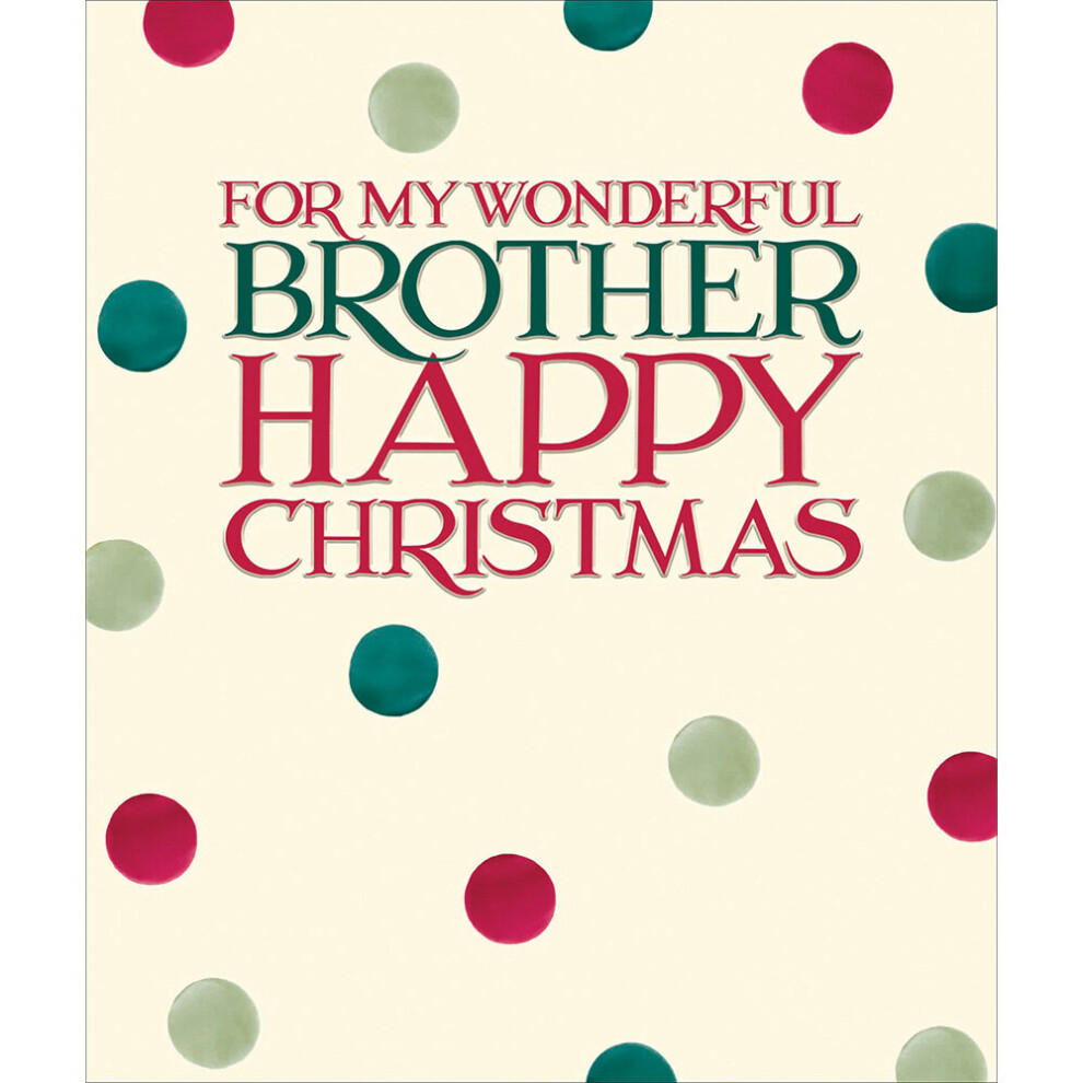 Woodmansterne For My Wonderful Brother Emma Bridgewater Christmas Card Greeting Cards