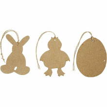 Easter Themed Paper Mache Hanging Decorations Arts and Crafts 6pk