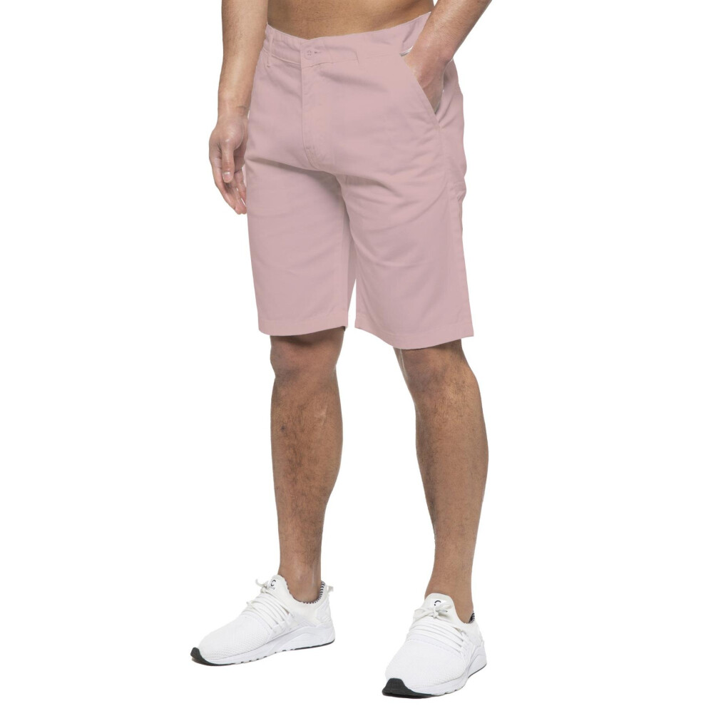 (38, Pink) Enzo Mens Chino Shorts