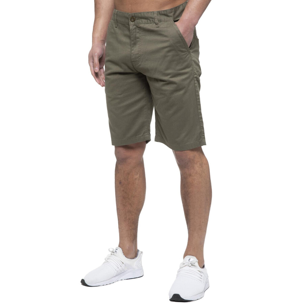 (36, Khaki) Enzo Mens Chino Shorts