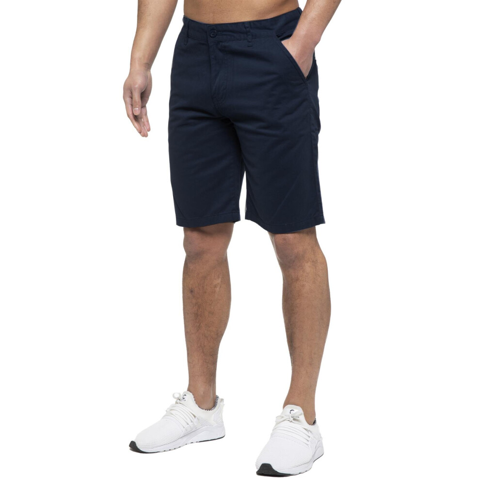 (36, Navy) Enzo Mens Chino Shorts