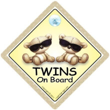 Twins On Board, Twins On Board Car Sign, Twins On Board Sign, Brown Shades, baby on board, Baby Car Sign, Baby on Board Car Signs, Twins Car Sign,