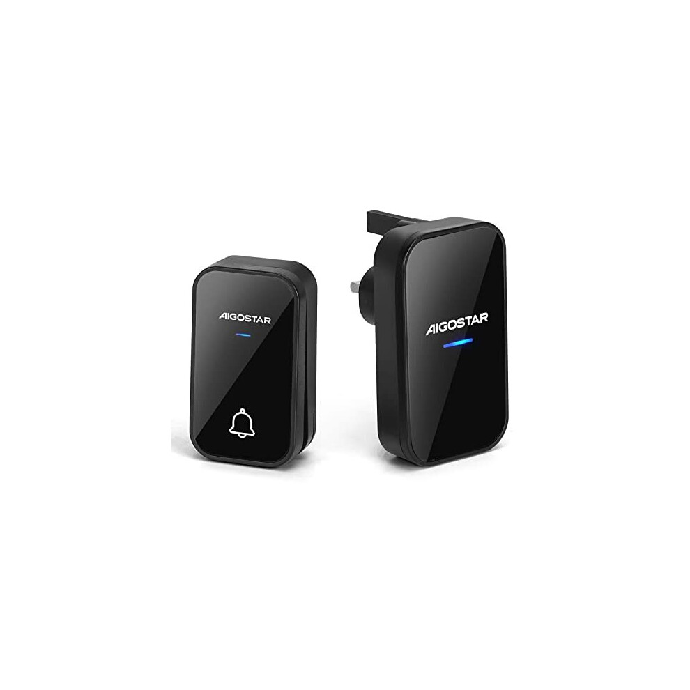 Aigostar Wireless Doorbell, Self-Powered Door Bells Wireless Cordless, No Battery Required Plug in Doorbell, Waterproof Door Chimes & Bells for Front