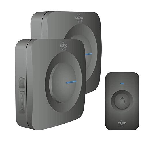 ELRO DB3000 Wireless Doorbell Set with 2 x Receiver with Battery ...