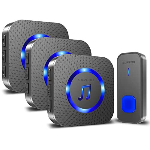 Wireless Doorbell, Waterproof Cordless Remote Door Bells Chime Kit