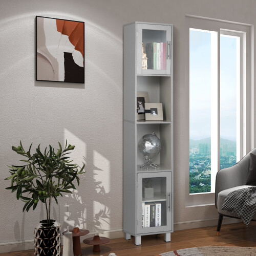 Costway Tall Bathroom Storage Cabinet Freestanding Slim Tower Cabinet 1