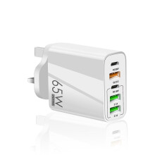 (White, UK Plug) 65w Pd Charger Fast Wall Charger 5 Port Power Adapter For Phone Tablet