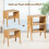 Costway 2pcs Stackable Side Table Bamboo Table Sturdy Waterproof Nightstand 6