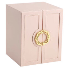 (Pink) Jewellery box with double doors 5layers waterproof