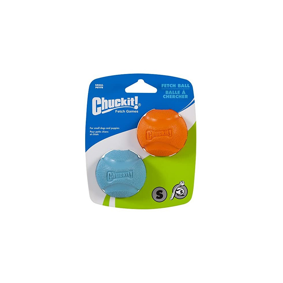 Chuckit! Fetch Dog Ball Durable Rubber Dog Toy Launcher Compatible Dog Chew Toy, Small, 2 Pack