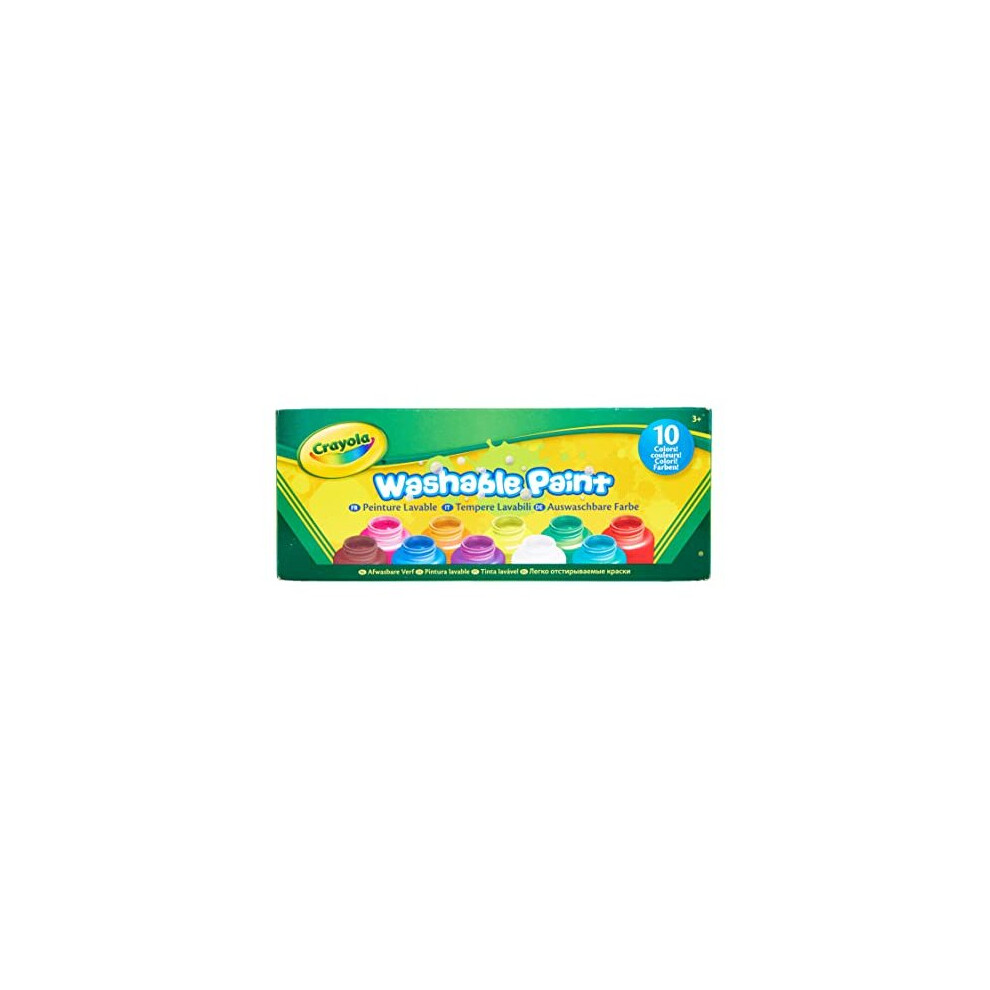 Crayola Washable Paints - Assorted Colours (Pack Of 10) | Perfect For Any Arts & Crafts Needs - Easily Washable | Ideal For Kids Aged 3+