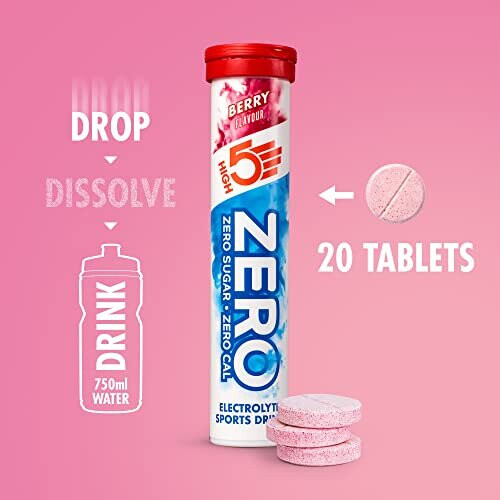 HIGH5 Zero Electrolyte Hydration Tablets with Vitamin C - Berry Flavor, Sugar-Free, 20 Count 2
