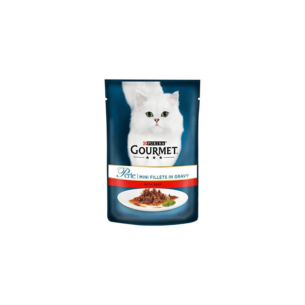 Purina Gourmet Perle Wet Cat Food Mini Fillets in Gravy Mini Fillets, 85 g x 26