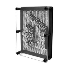 Global Gizmos 50350 Metal Pin Art Impression Toy – Retro 3D Pin Sculpture, 18x13cm, Instant Artwork for Home & Office, Fun Gift