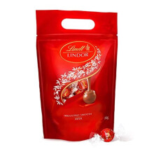 Lindt Lindor Milk Chocolate Truffles Bag - Approx 80 balls, 1kg - Chocolate Truffles with a Smooth Melting Filling - Sharing Pouch - Gift for Him or